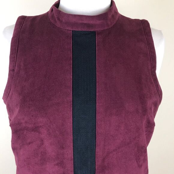 Abercrombie & Fitch Mock Neck Faux Suede Dress Med - Picture 3 of 8